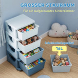 Organizator za igračke s 4 ladice 37 × 37 × 76 cm, plavi