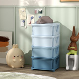 Organizator za igračke s 4 ladice 37 × 37 × 76 cm, plavi