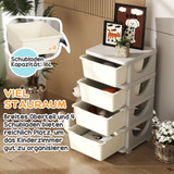 Organizator za igračke s 4 ladice 37 × 37 × 76 cm, krem bijeli