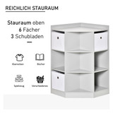 Dječija polica s 9 pregrada i 3 ladice 57,4 × 57,4 × 94 cm, siva