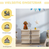 Organizator za dječije igračke s ladicama 75 × 37 × 56,5 cm, krem bijeli