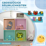 Dječija polica s 4 pregrade i 2 ladice 61,8 × 29,9 × 61,8 cm, bijela i siva