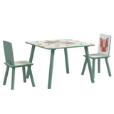 Dječiji stol s 2 stolice 60 × 60 × 44 cm, zeleni