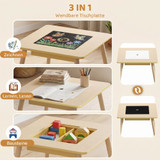 Dječiji stol s 2 stolice i pretincima 60 × 60 × 44 cm, prirodno drvo