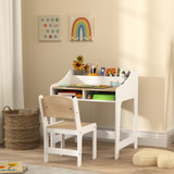 Dječiji set radni stol i stolica 60 × 48 × 68 cm, boja drveta i bijela
