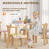 Dječiji stol s 4 stolice, set od 5 dijelova 60 × 60 × 50 cm, višebojni