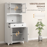 Kuhinjski ormar sa staklenim vratima i 2 ladice 68 × 39,5 × 170 cm, bijela