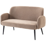 Sofa dvosjed od baršuna s metalnim nogama, smeđa