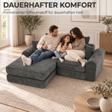 Modularna ugaona sofa na razvlačenje od šenila, tamno siva