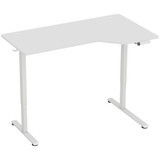 Električni radni stol podesive visine, L-oblik 140 × 80 cm, bijeli