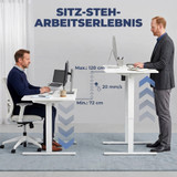Električni radni stol podesive visine, LCD displej, 140 × 70 cm, bijeli