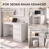 Radni stol s 3 ladice 100 × 50 × 75 cm, bijeli