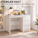 Radni stol s 3 ladice 100 × 50 × 75 cm, bijeli