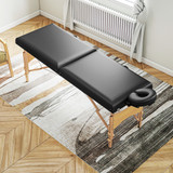 Sklopivi masažni stol podesive visine 215 × 70 cm, crni