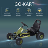 Dječiji go-kart na pedale s ručnom kočnicom i podesivim sjedištem, zeleni