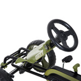 Dječiji go-kart na pedale s ručnom kočnicom i podesivim sjedištem, zeleni