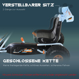 Dječiji go-kart na pedale s ručnom kočnicom i podesivim sjedištem, svijetloplavi