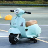 Dječiji električni motocikl 6 V s pomoćnim točkićima i farom, zeleni