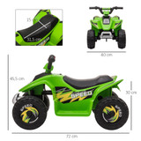 Dječiji električni quad 6 V, naprijed i nazad, zeleni