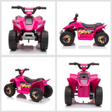 Dječiji električni quad 6 V, s vožnjom naprijed i nazad, roze