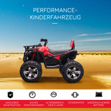 Dječiji električni quad 12 V s LED farom i muzičkim playerom, crveni