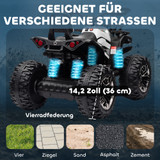 Dječiji električni quad 12 V s LED farom i MP3 playerom, bijeli