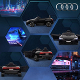 Dječiji električni auto sa sigurnosnim pojasom i daljinskim upravljačem, crni