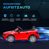 Dječiji električni auto s LED farovima i daljinskim upravljačem, crveni