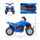 Dječiji električni quad s LED svjetlom i sirenom, plavi
