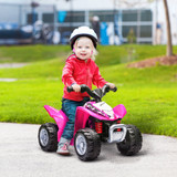 Dječiji električni quad s LED svjetlom i sirenom, roza