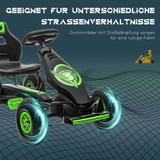 Dječiji karting na pedale, podesivo sjedište, zeleno-crni