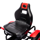 Dječiji gokart na pedale s ručnom kočnicom i podesivim sjedištem, crveni
