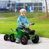 Dječiji električni quad s prikolicom, zeleni