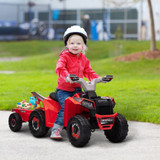 Dječiji električni quad s prikolicom, za uzrast 1,5–3 godine, crveni