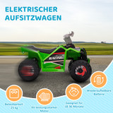 Dječiji električni quad, 2,5 km/h, naprijed i nazad, 18–36 mjeseci, zeleni