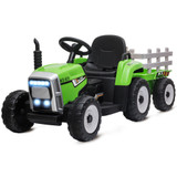 Dječiji električni traktor s prikolicom i daljinskim upravljačem, zeleni