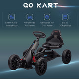 Dječiji go-kart na pedale s ručnom kočnicom i podesivim sjedištem, crni
