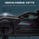 Dječiji go-kart na pedale s ručnom kočnicom i podesivim sjedištem, crni