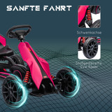 Dječiji go-kart na pedale s ručnom kočnicom i podesivim sjedištem, roza