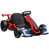 Dječiji električni go-kart s hupom i muzikom, do 12 km/h, crveno-crni
