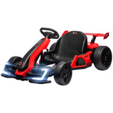Dječiji električni go-kart s hupom i muzikom, do 12 km/h, crveno-crni