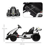 Dječiji električni go-kart s drift funkcijom, do 12 km/h, bijelo-crni