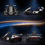 Dječiji električni go-kart s drift funkcijom, do 12 km/h, bijelo-crni