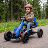 Dječiji električni go-kart s dvije brzine do 5 km/h, plavi