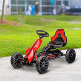 Dječiji električni go-kart s dvije brzine do 5 km/h, crveni