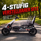 Dječiji električni go-kart s 2 brzine i sigurnosnim pojasom, bijeli