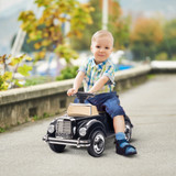 Dječiji auto za guranje nogama s pretincem ispod sjedišta, crni