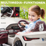 Dječiji električni auto s daljinskim upravljačem i muzičkim plejerom, bijeli