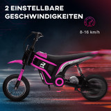 Dječiji električni motocikl 24 V s dva stepena brzine, ružičasti