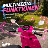 Dječiji električni motor 6 V s muzikom, svjetlima i radiom, roza